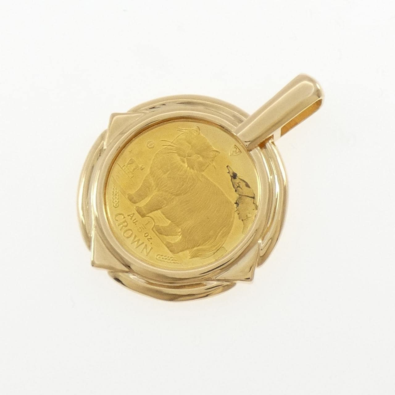 K18YG(枠) ダイヤモンド コイン 0.12CT