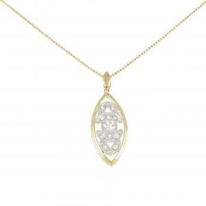 K18YG/PT ダイヤモンド ネックレス 0.15CT