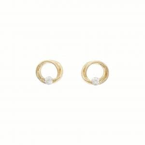 K18YG ダイヤモンド ピアス 0.14CT