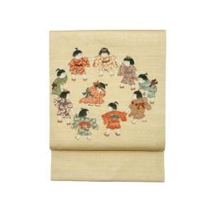 名古屋帯　紬織　友禅加工