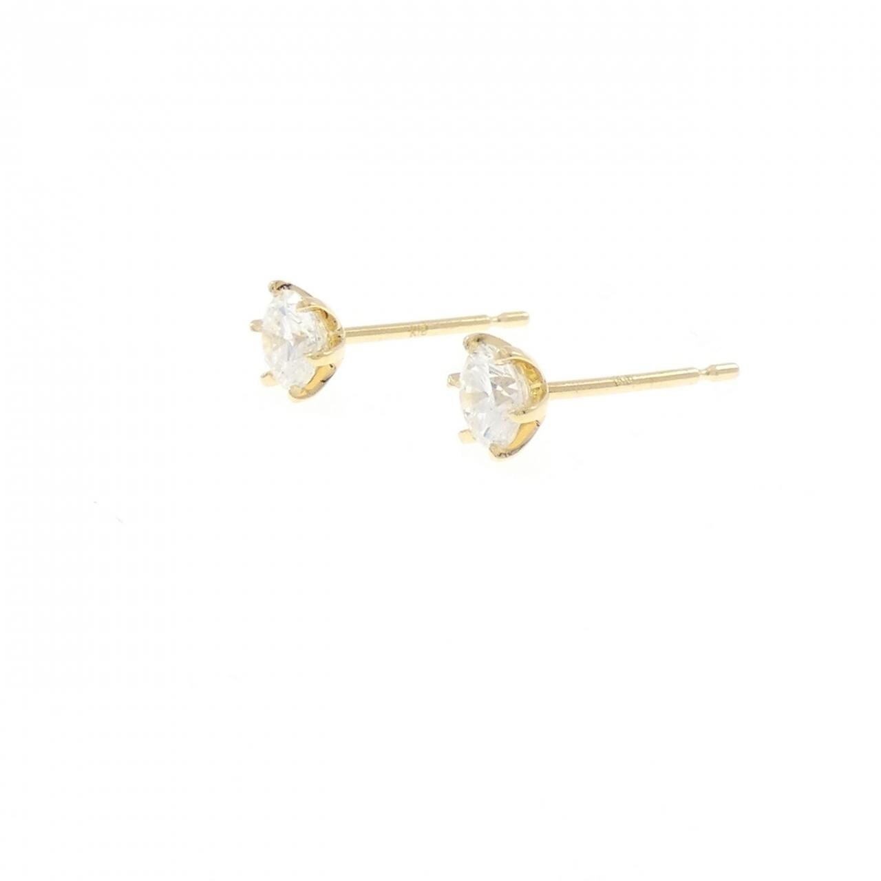 【リメイク】K18YG/ST ダイヤモンド ピアス 0.305CT 0.308CT F SI1 Good