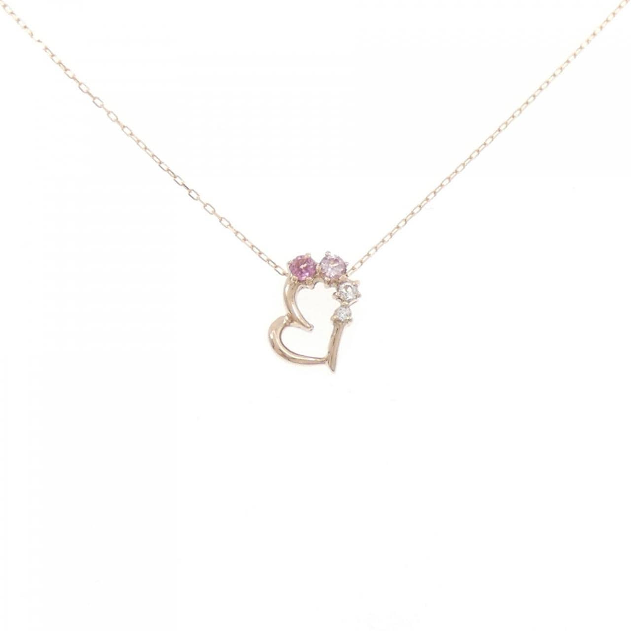 K10PG ハート トルマリン ネックレス