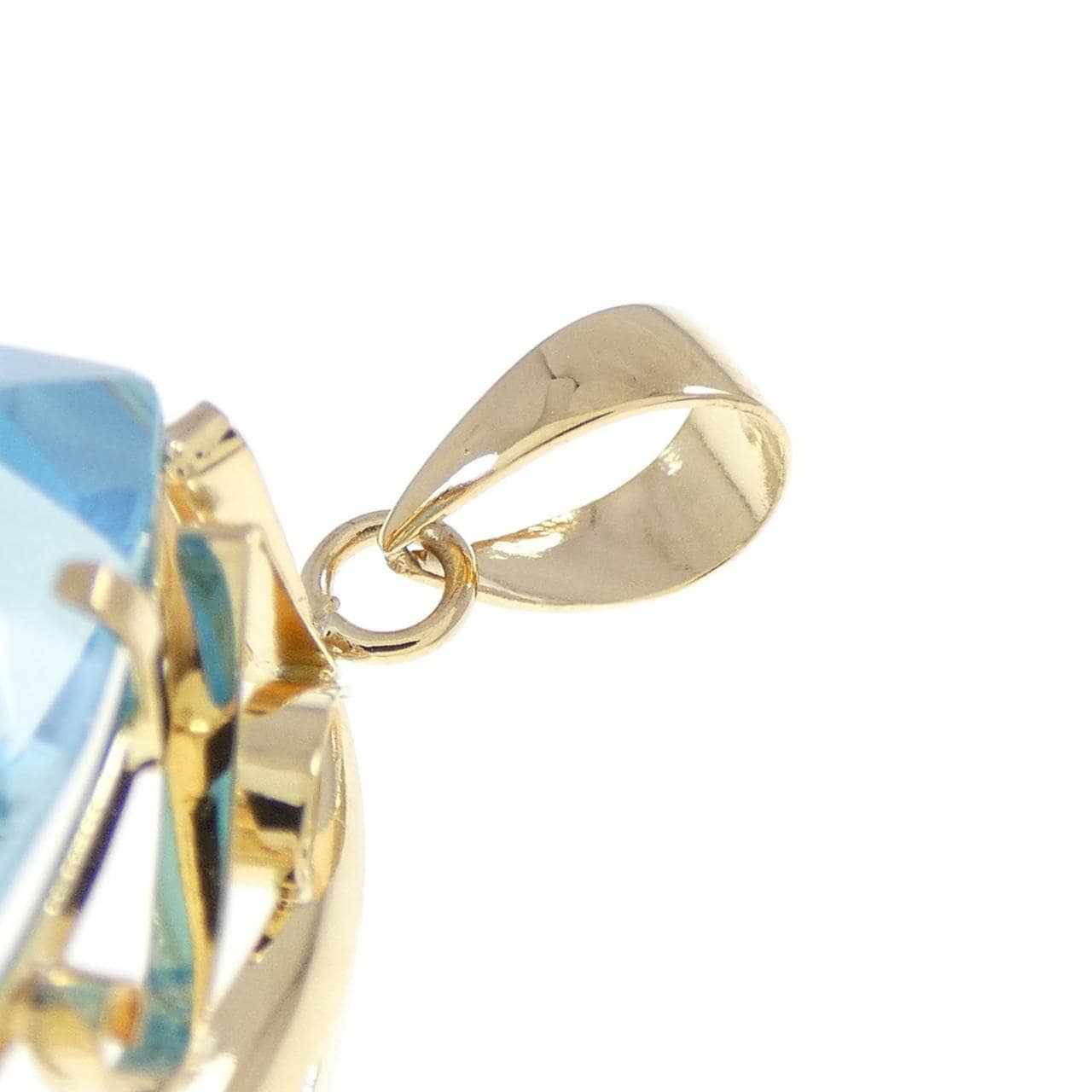 18K黃金鑲嵌藍色托帕石吊墜，重44.46克拉