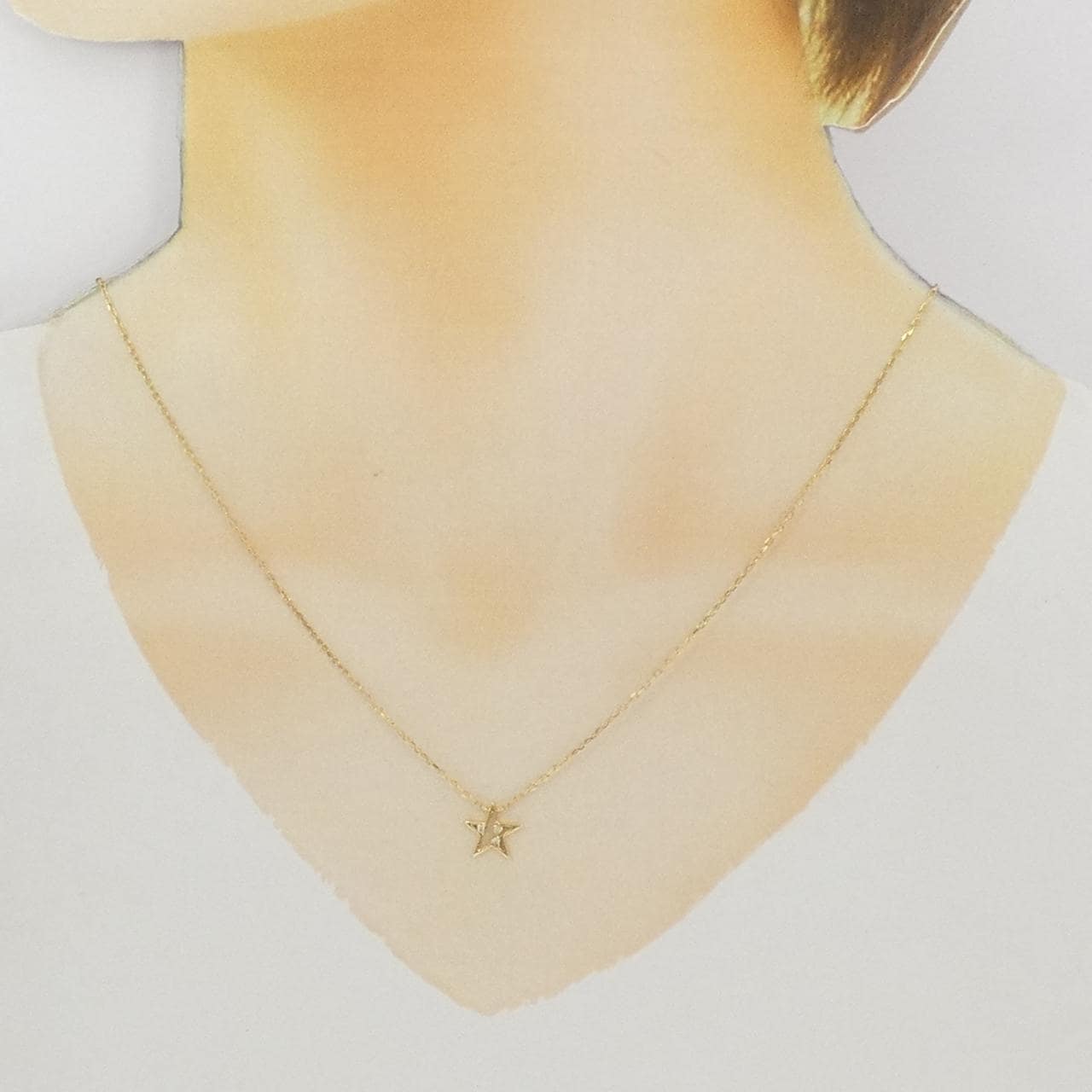 K18YG スター ダイヤモンド ネックレス 0.02CT