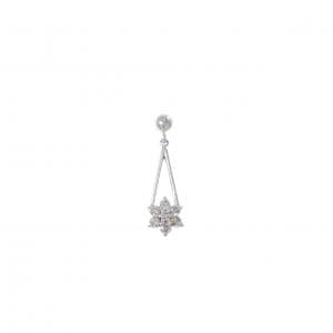 PT900 フラワー ダイヤモンド ピアス 0.10CT 片耳