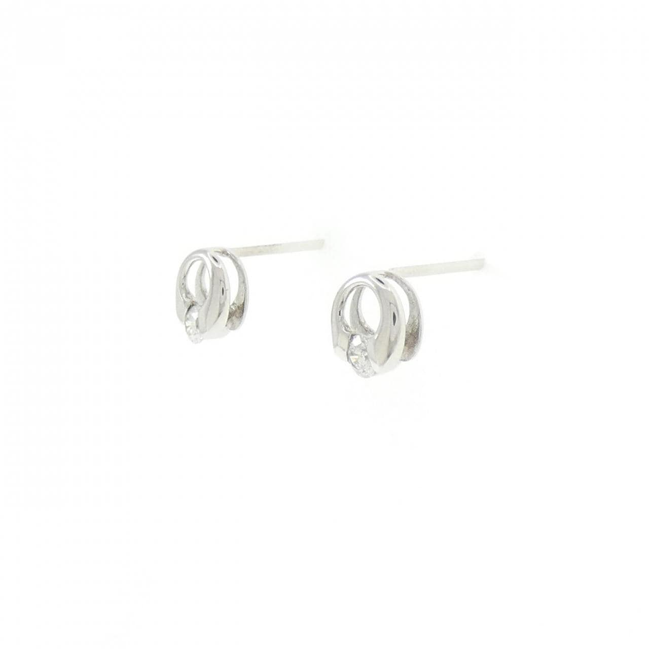 K14WG ダイヤモンド ピアス 0.12CT