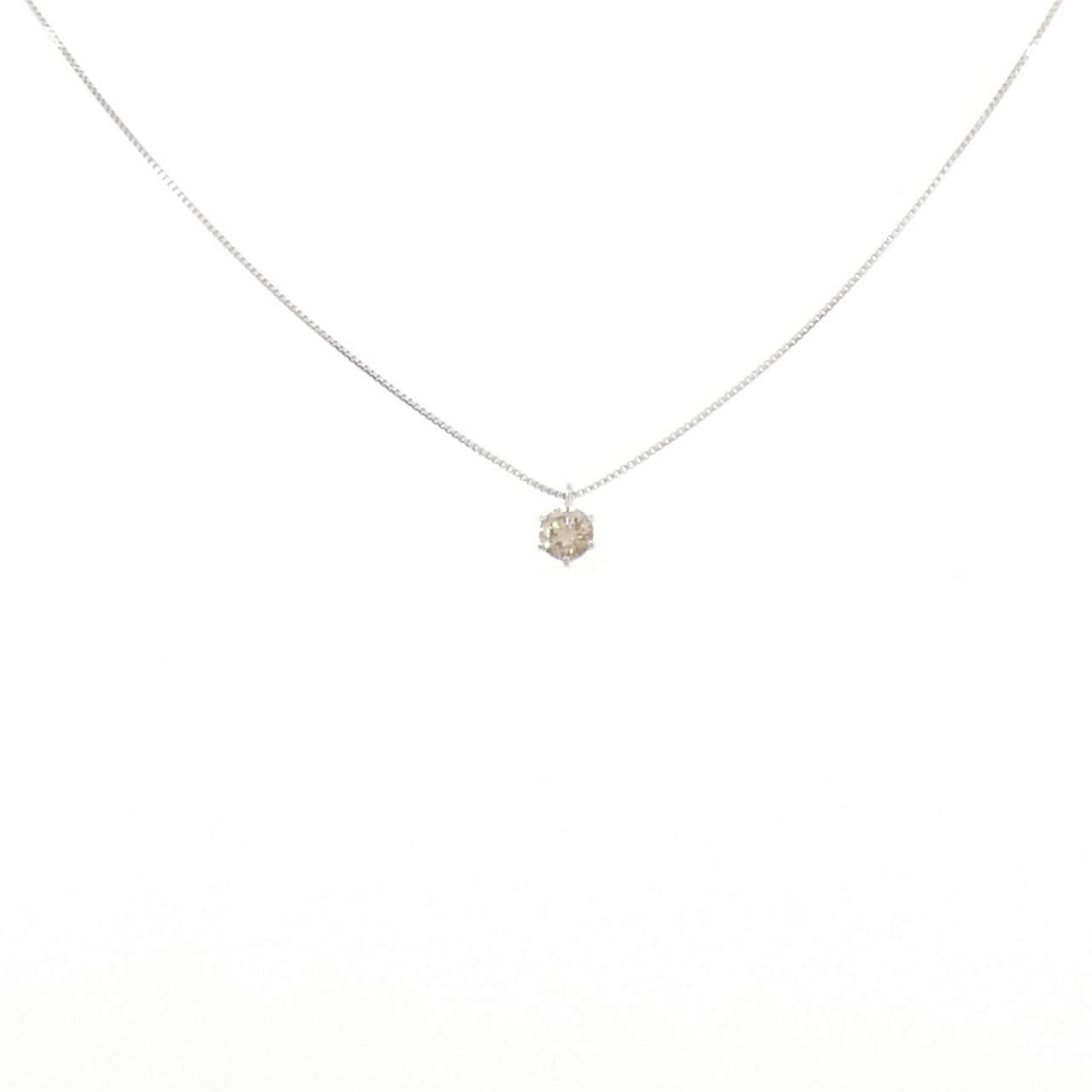 K18WG ソリティア ダイヤモンド ネックレス 0.20CT