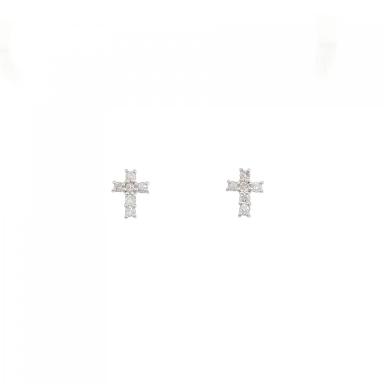 PT/PT900 Cross Diamond Earrings 0.12CT