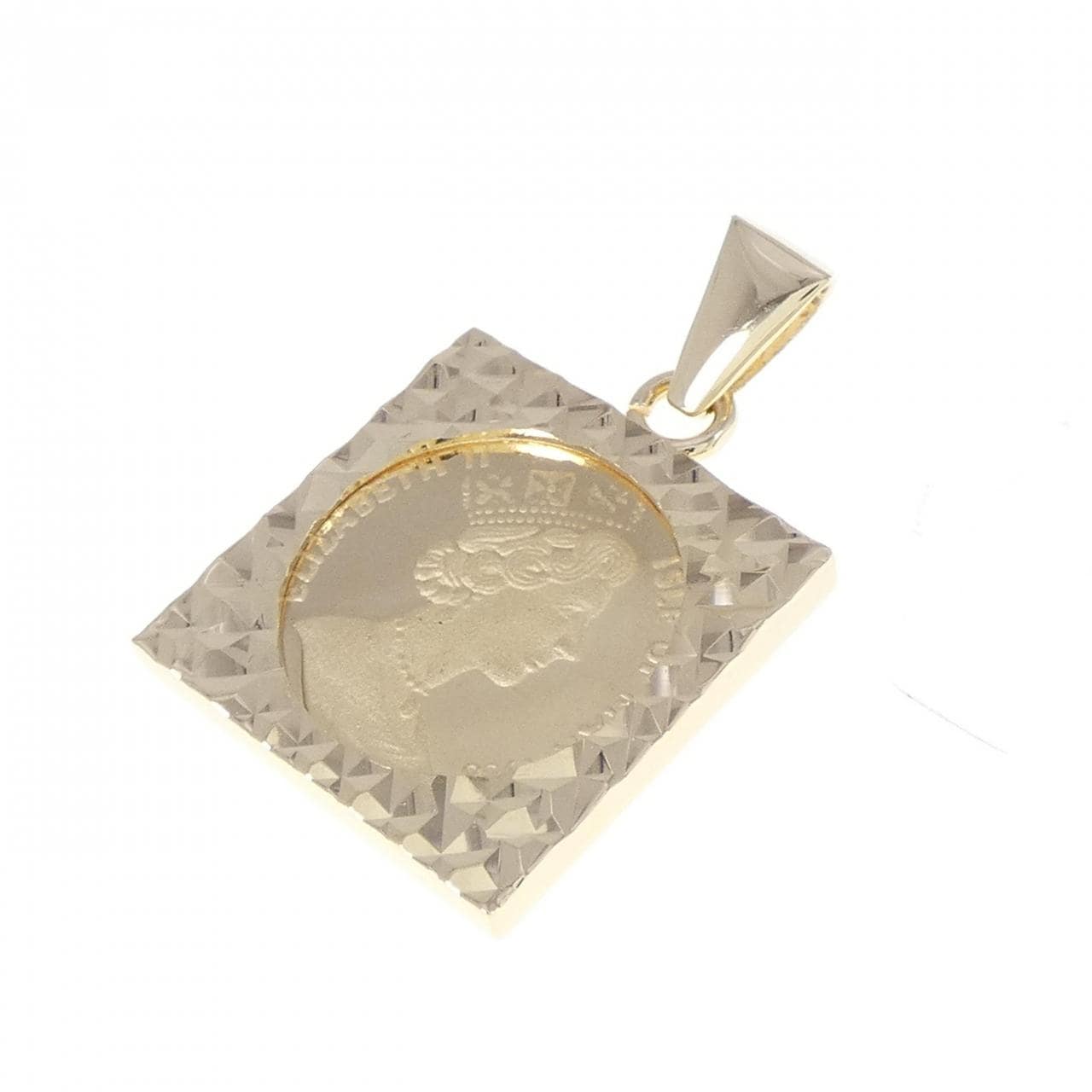 K14YG (frame) coin pendant