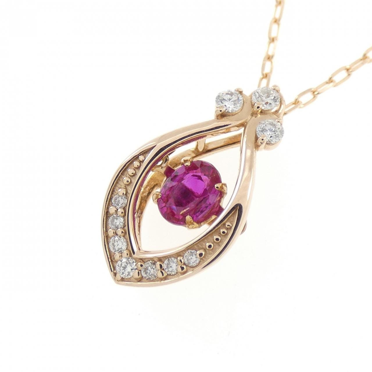 K18PG ルビー ネックレス 0.25CT