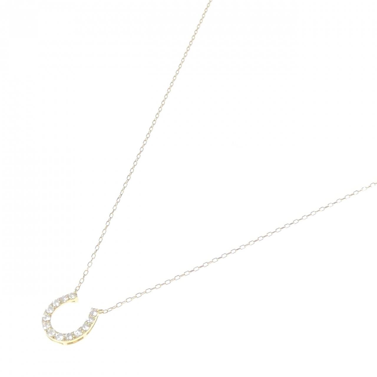 K18YG ホースシュー ダイヤモンド ネックレス 0.30CT