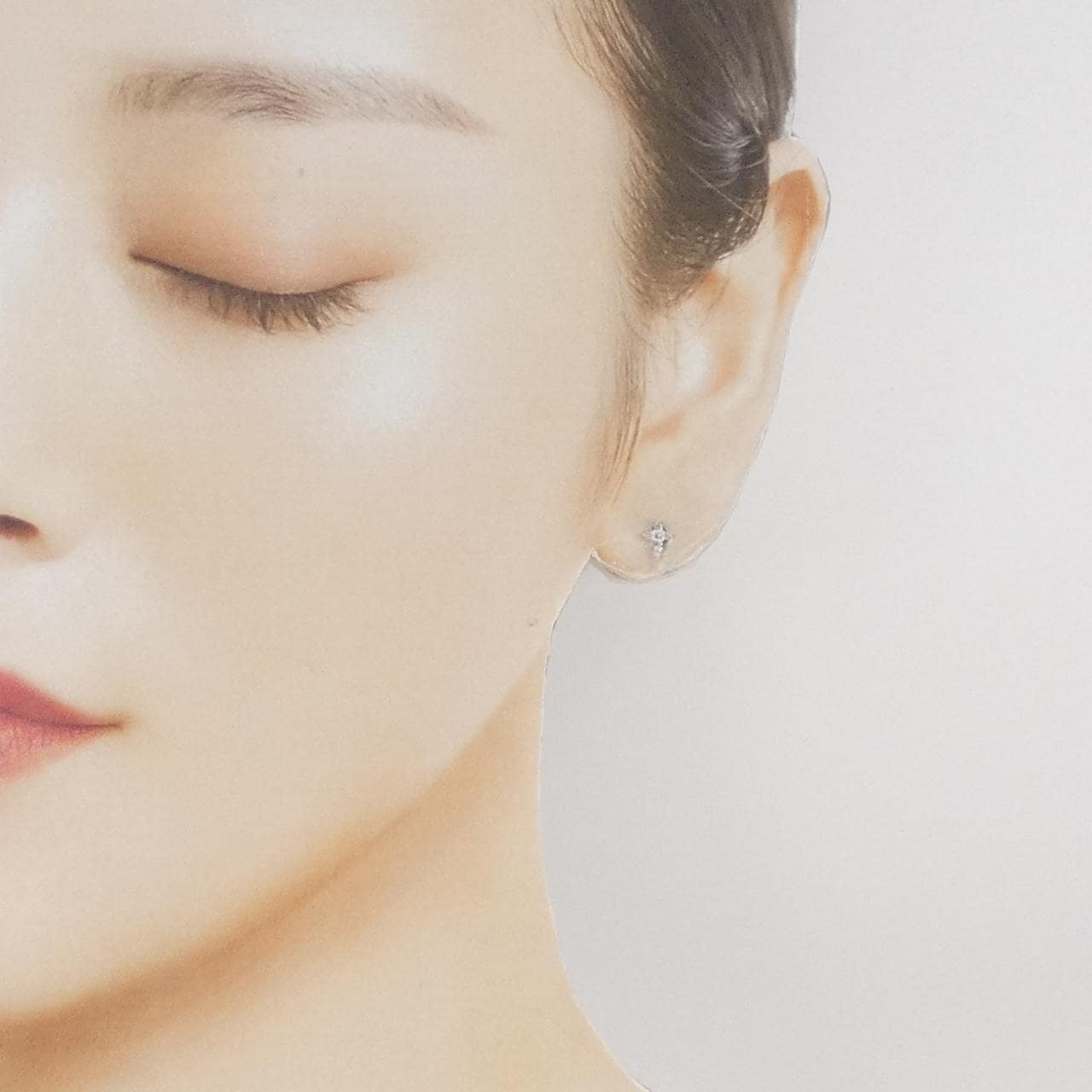 PT900 クロス ダイヤモンド ピアス 0.1CT