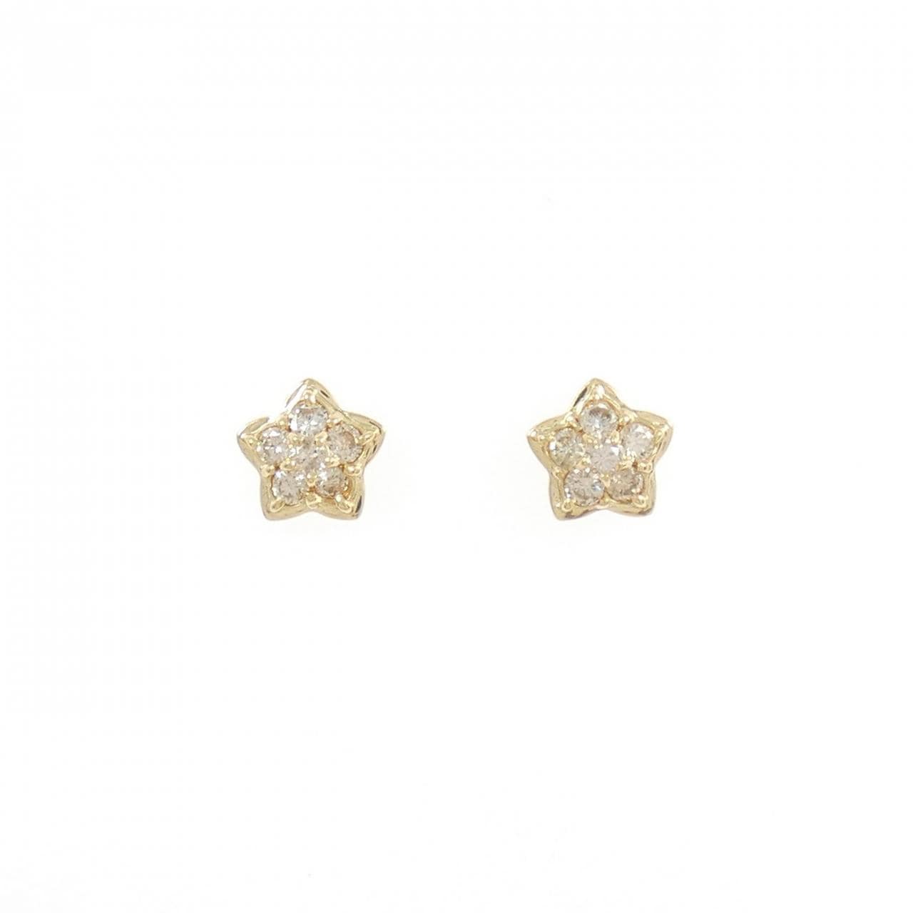 K18YG スター ダイヤモンド ピアス 0.50CT