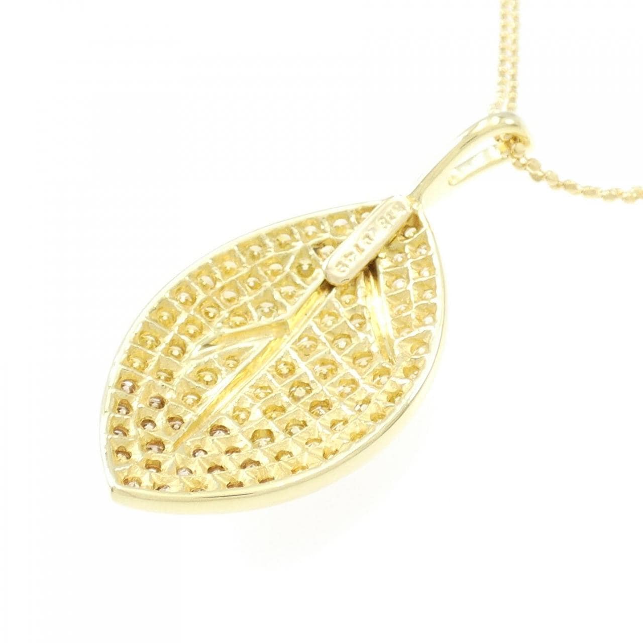 K18YG leaf Diamond necklace 1.49CT