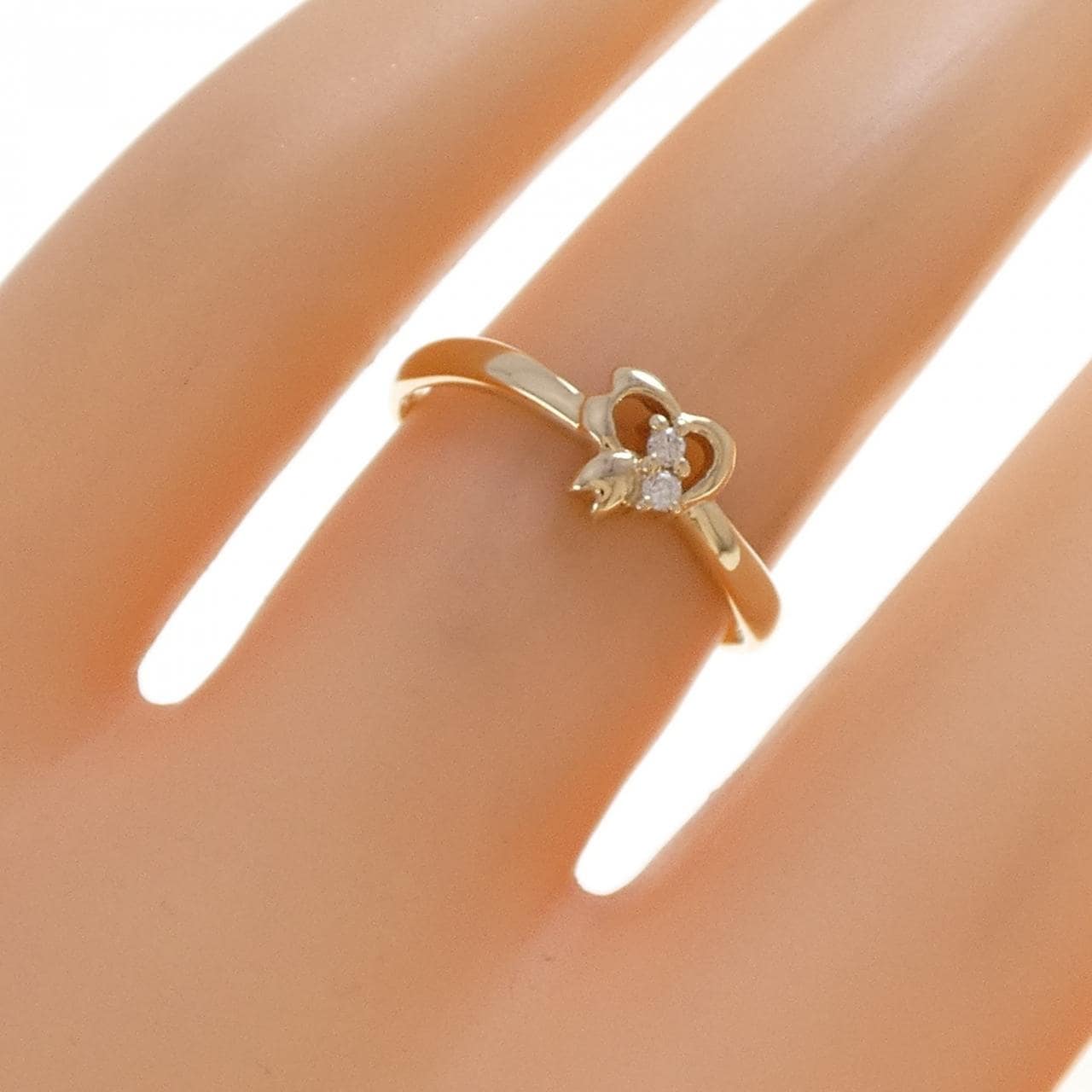 K9YG ハート ダイヤモンド リング