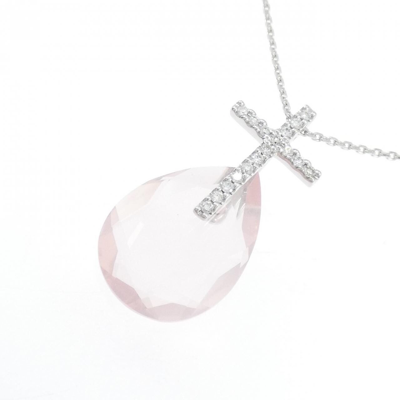 STAR JEWELRY十字架玫瑰石英項鍊