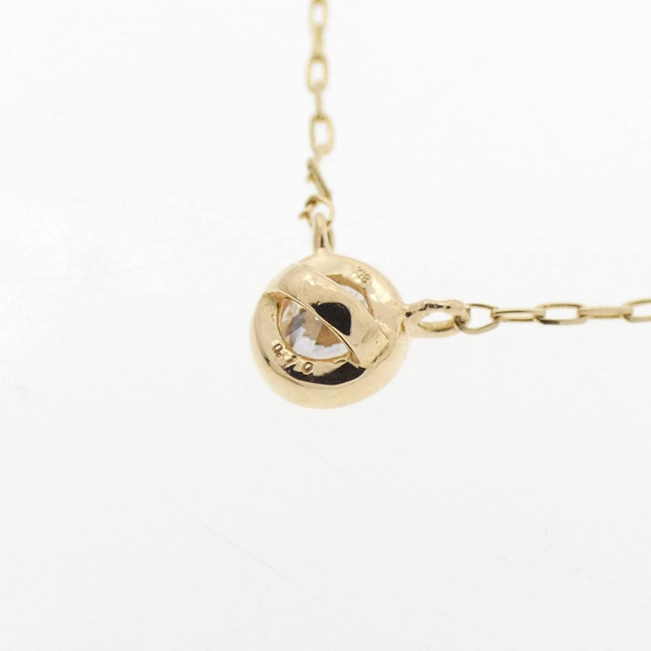 K18YG ソリティア ダイヤモンド ネックレス 0.10CT