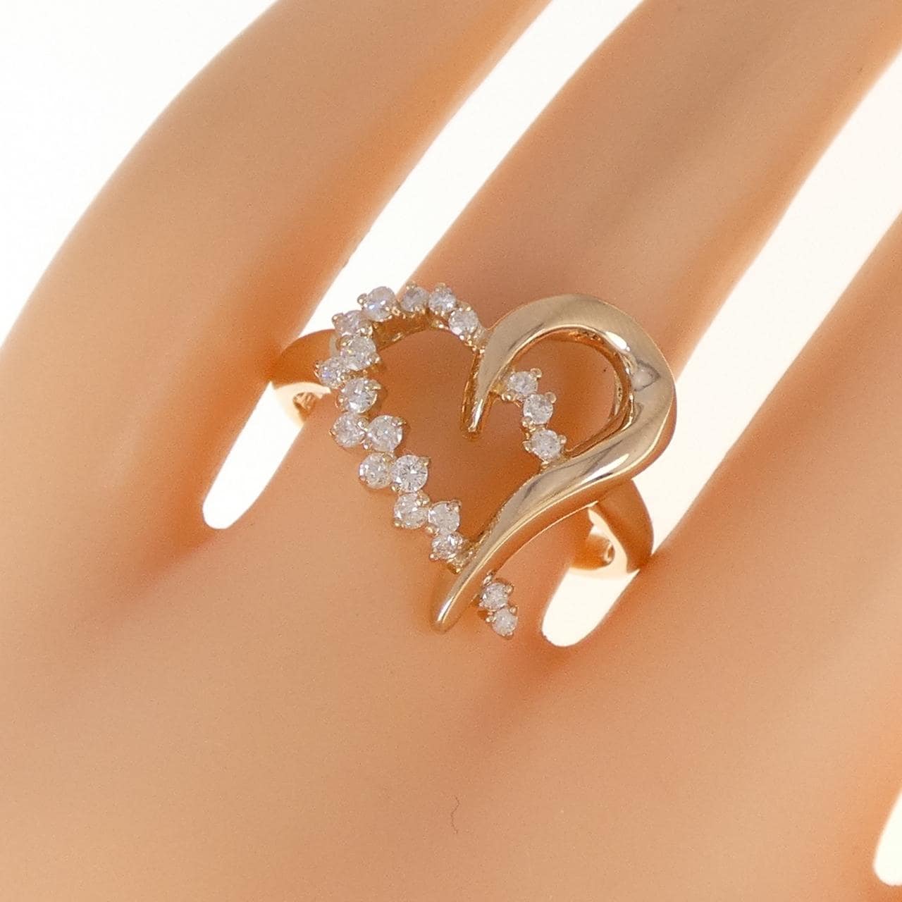 K14PG心形钻石戒指 0.30CT