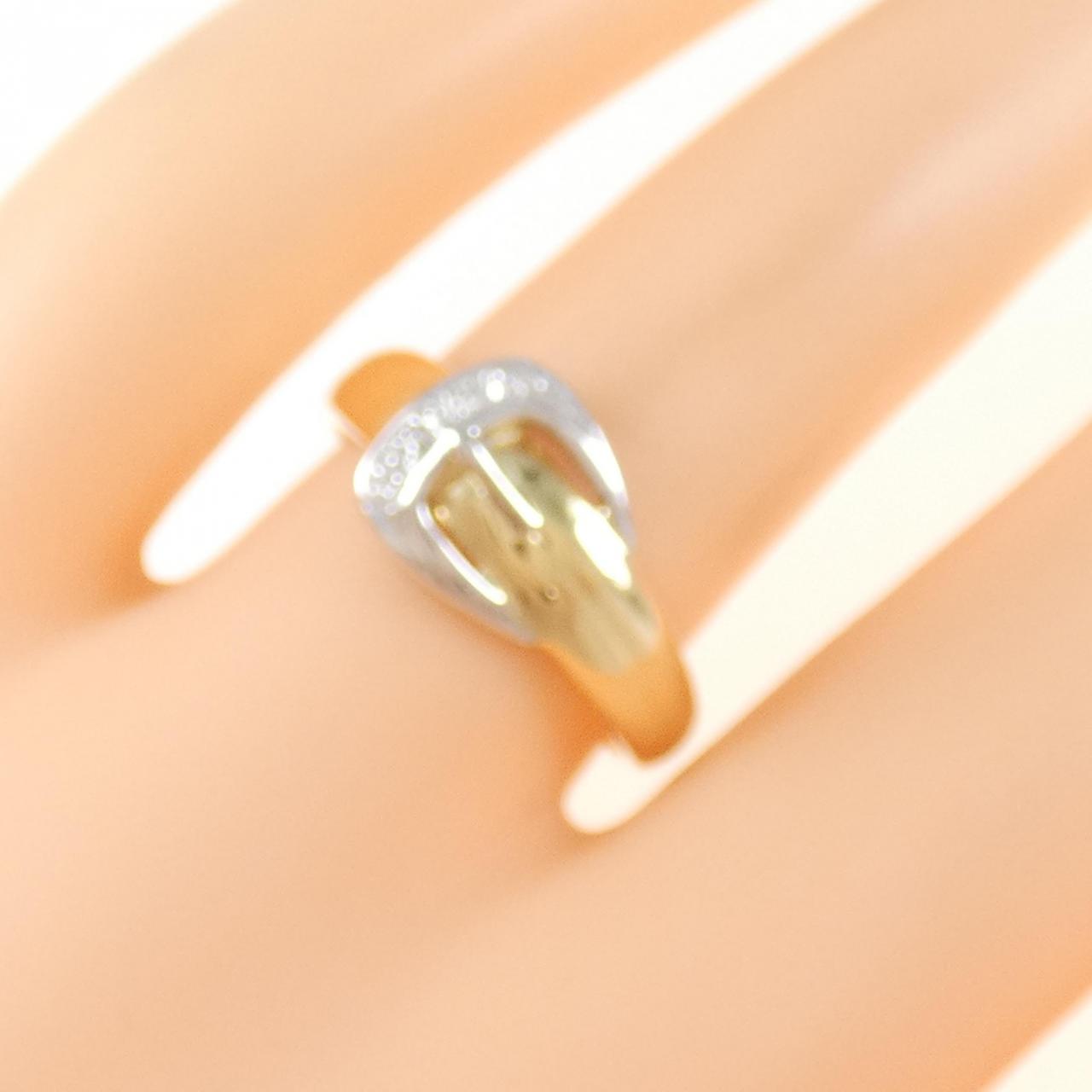 K18YG/K18WG ベルト ダイヤモンド リング 0.04CT