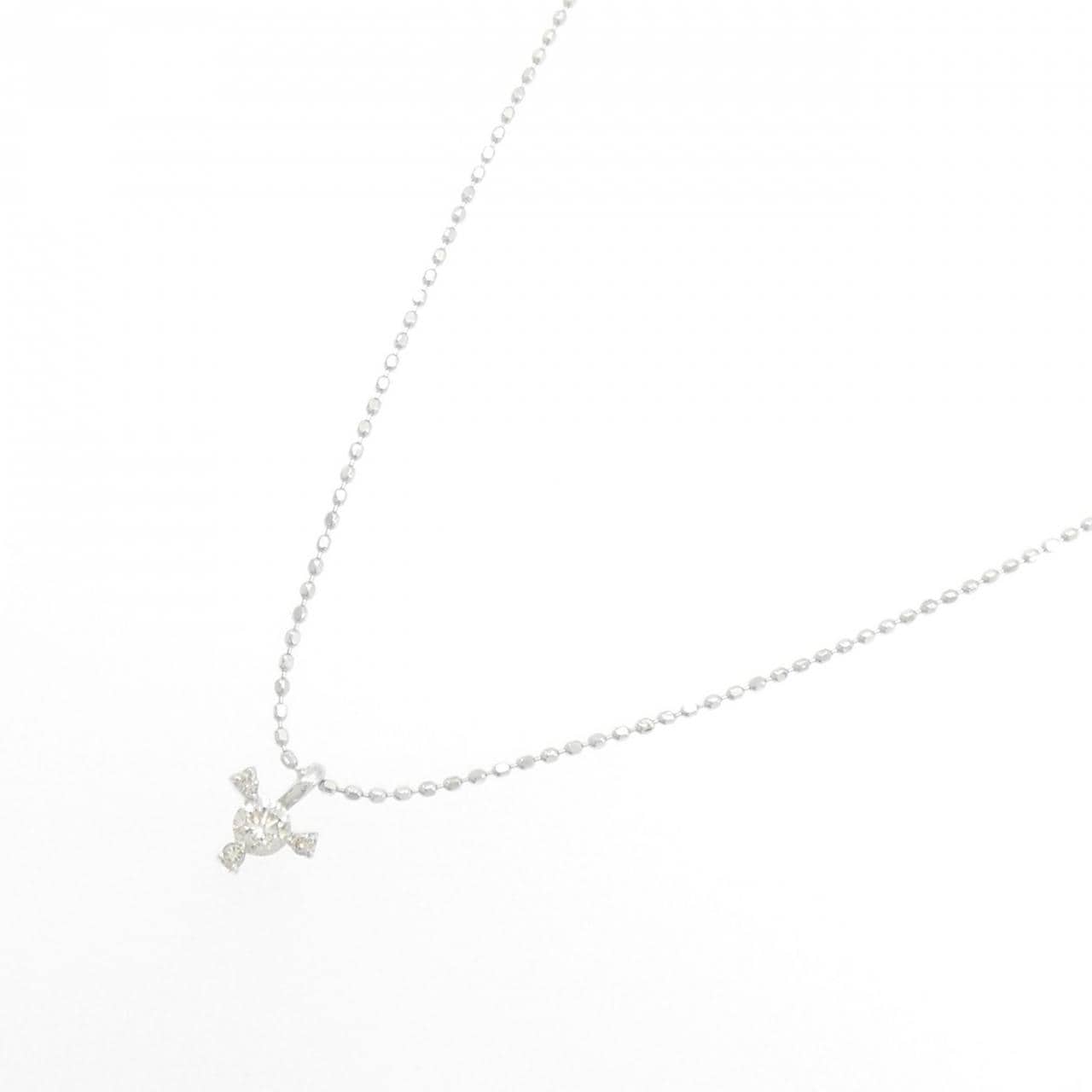K18WG ダイヤモンド ネックレス 0.12CT