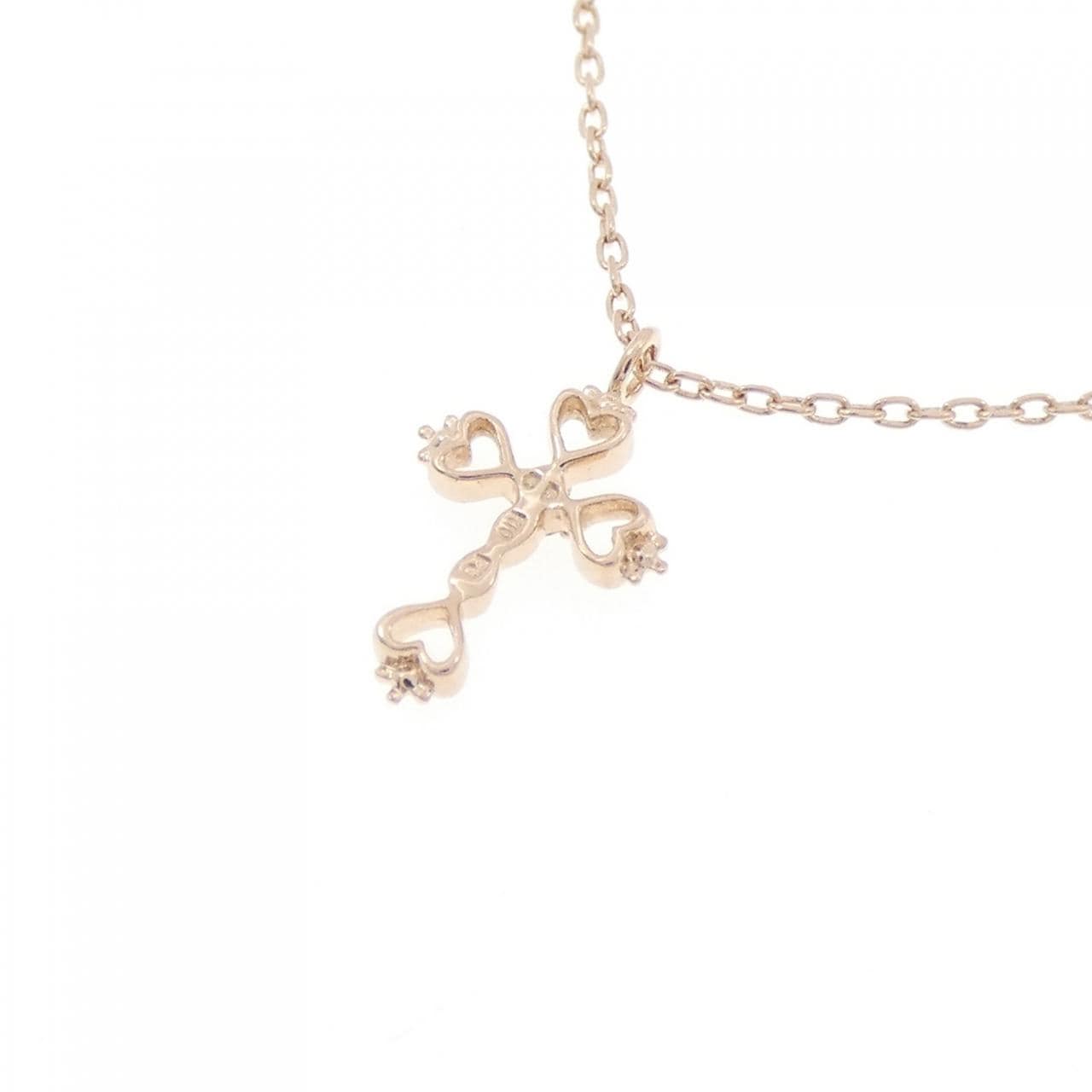 K10PG クロス ダイヤモンド ネックレス