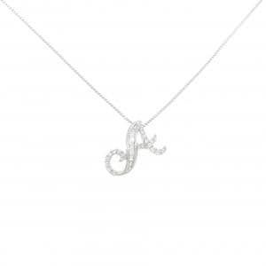 K18WG イニシャルA ダイヤモンド ネックレス 0.20CT