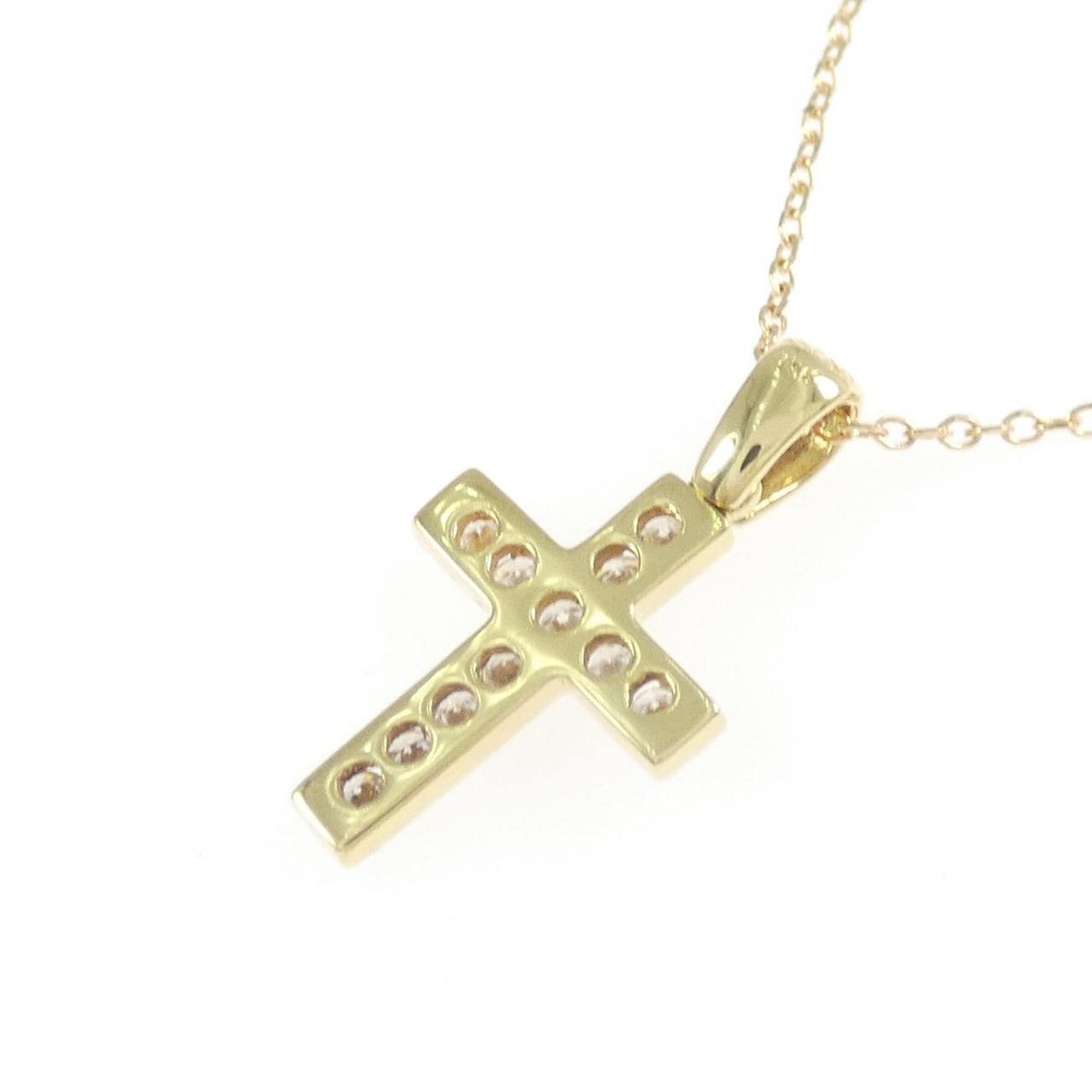 750YG/K18YG cross Diamond necklace