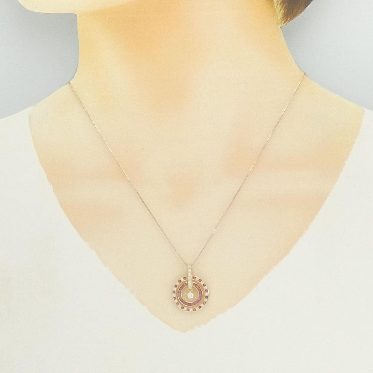 K18PG カラーストーン ネックレス