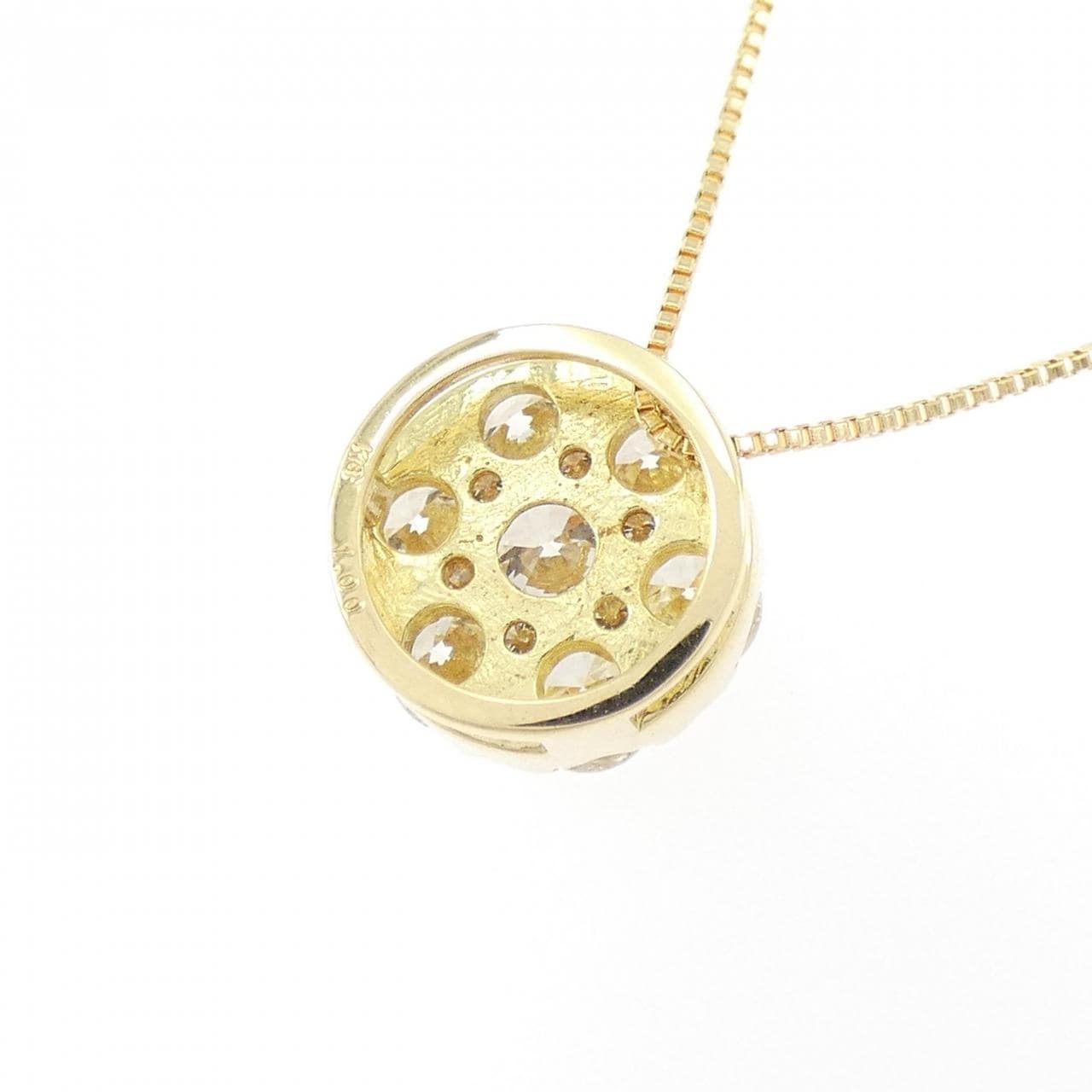 K18YG フラワー ダイヤモンド ネックレス 1.00CT