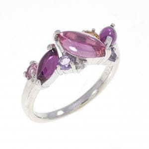 K18WG カラーストーン リング