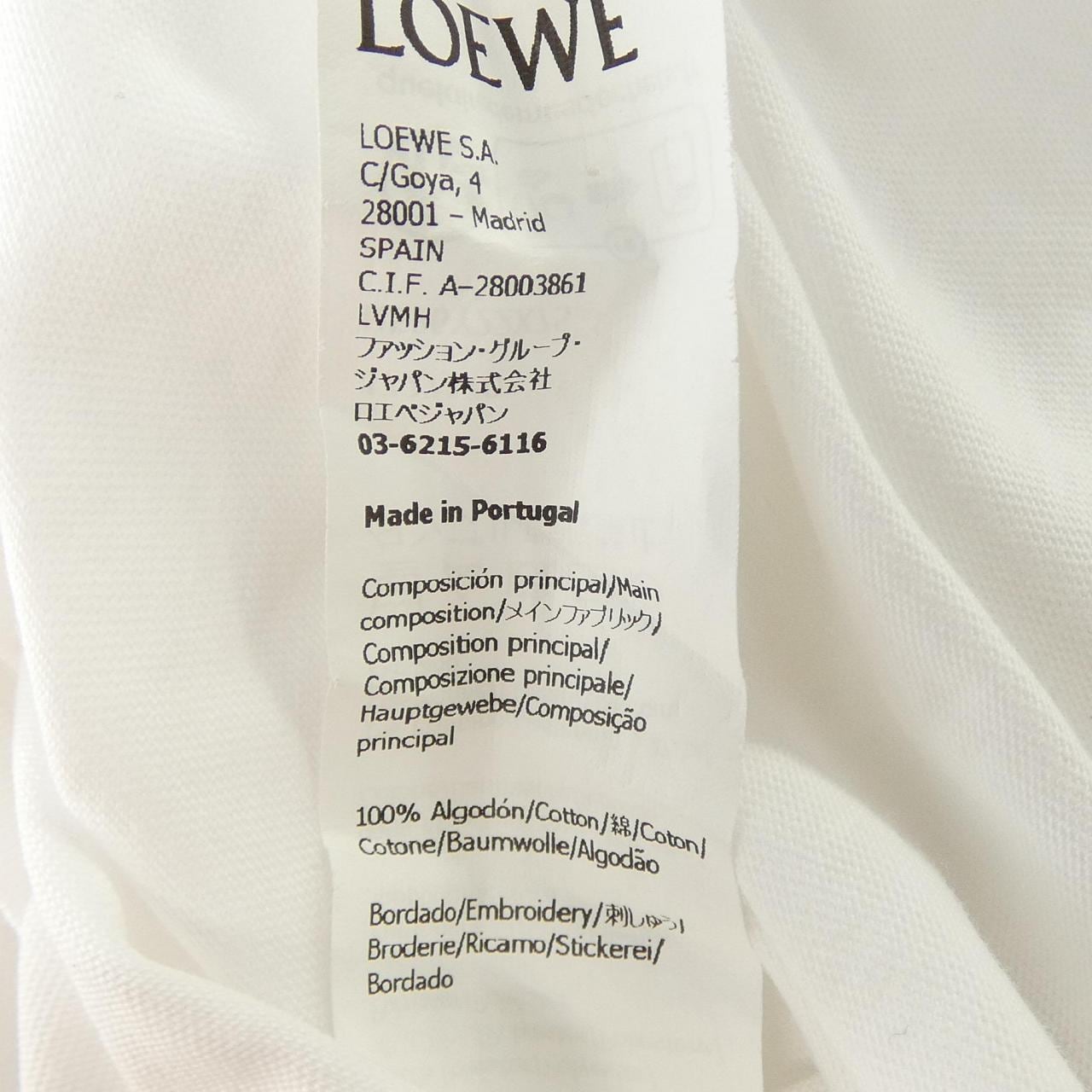 ロエベ LOEWE レギュラーフィットTシャツ　アナグラム ANAGRAM H526Y22X75 Tシャツ