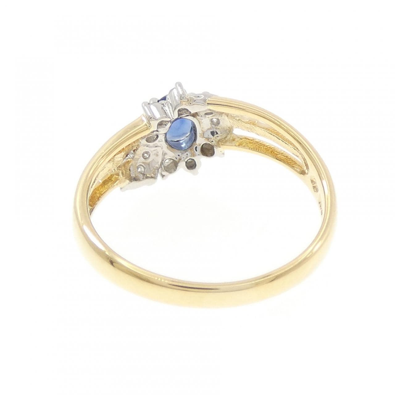 K18YG/PT850 サファイヤ リング 0.24CT