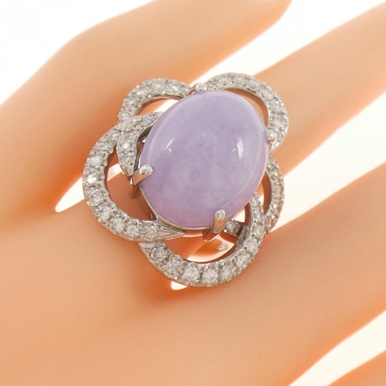 PT900 ラベンダーヒスイ リング 16.65CT