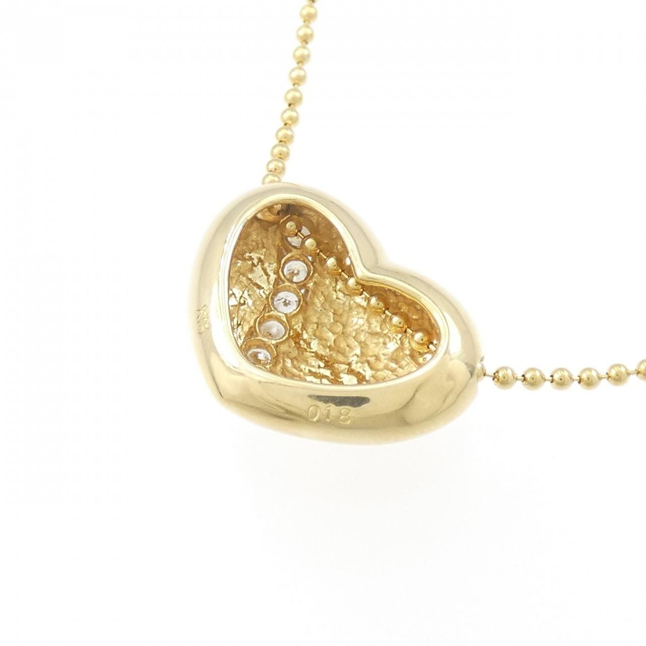 K18YG ハート ダイヤモンド ネックレス 0.18CT