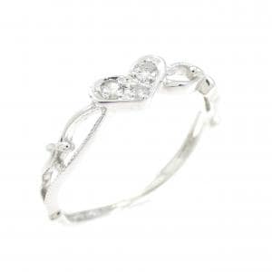 K10WG ハート ダイヤモンド リング