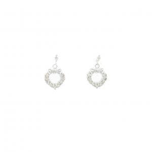K18WG ハート ダイヤモンド ピアス 0.2CT