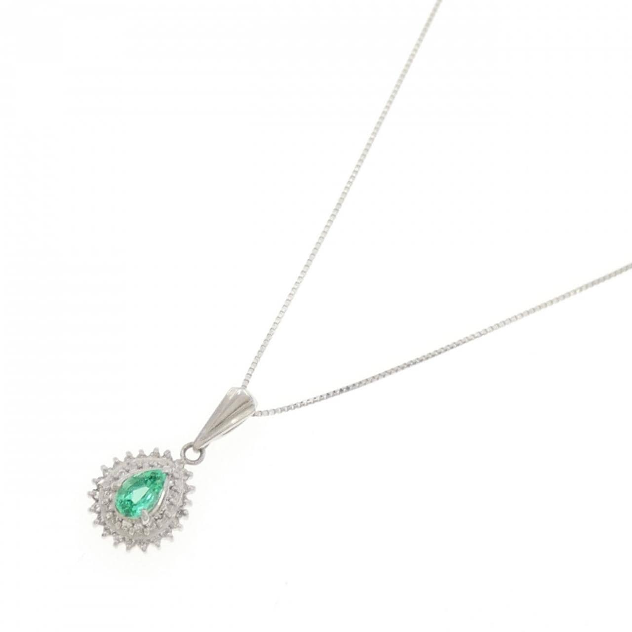 PT900/PT850 エメラルド ネックレス 0.26CT