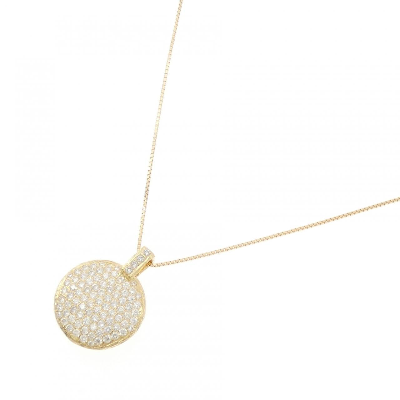 K18YG パヴェ ダイヤモンド ネックレス 0.92CT