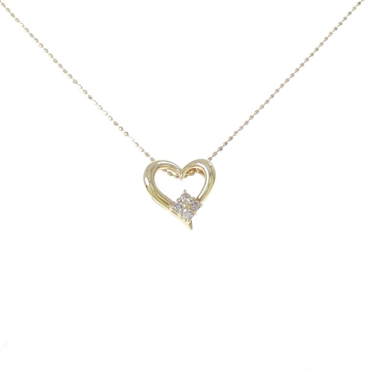 K10YG ハート ダイヤモンド ネックレス 0.10CT