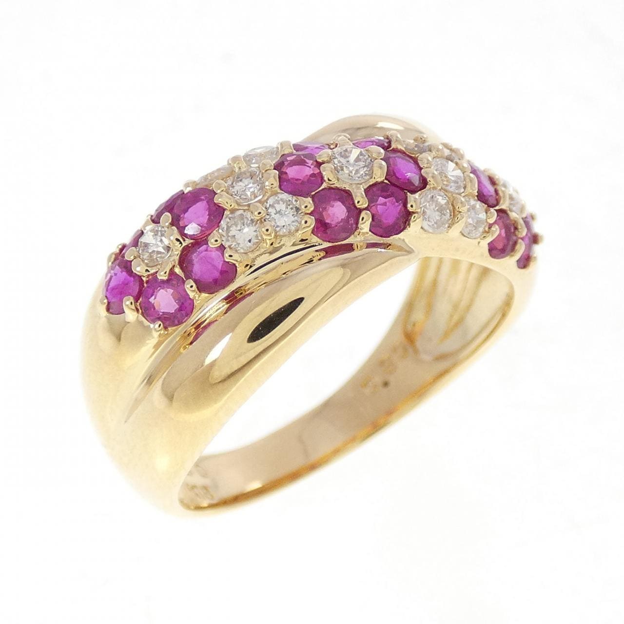 K18YG フラワー ルビー リング 1.00CT