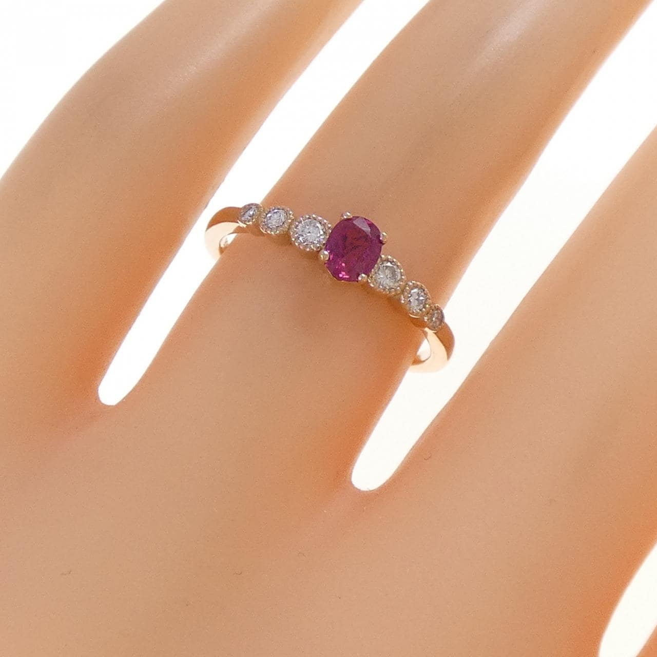 K18PG ルビー リング 0.306CT