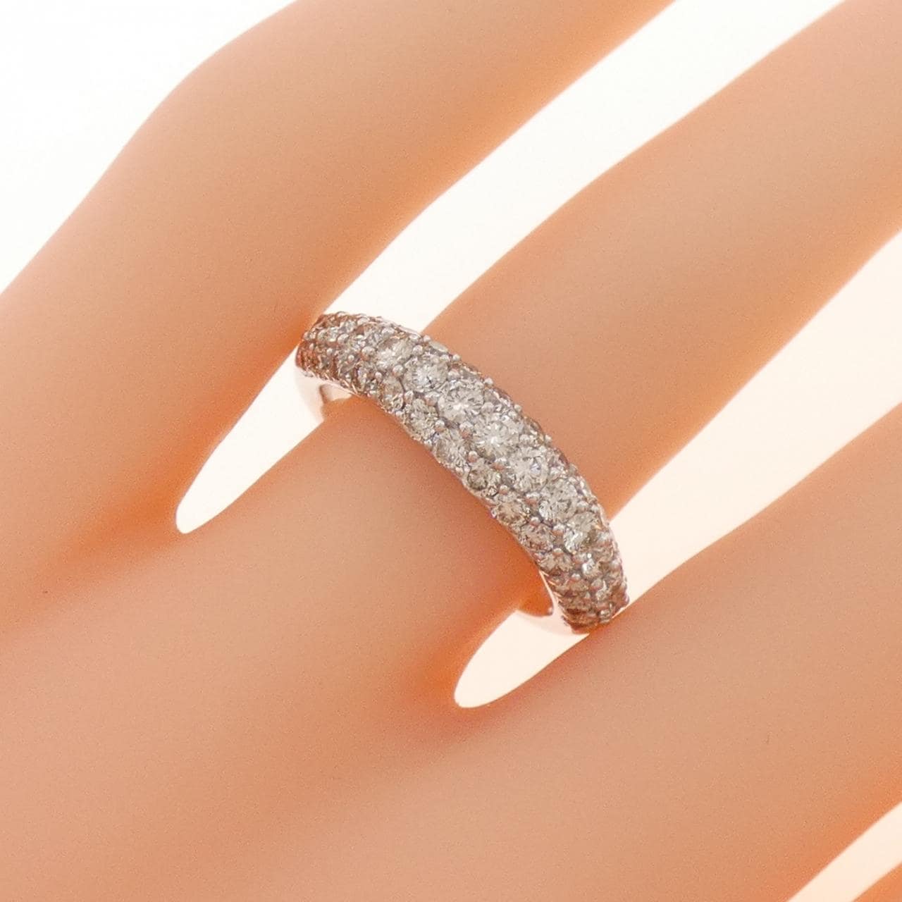 K18WG パヴェ ダイヤモンド リング 1.15CT