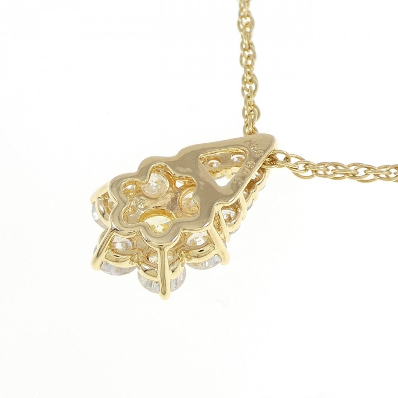 K18YG フラワー ダイヤモンド ネックレス 2.05CT