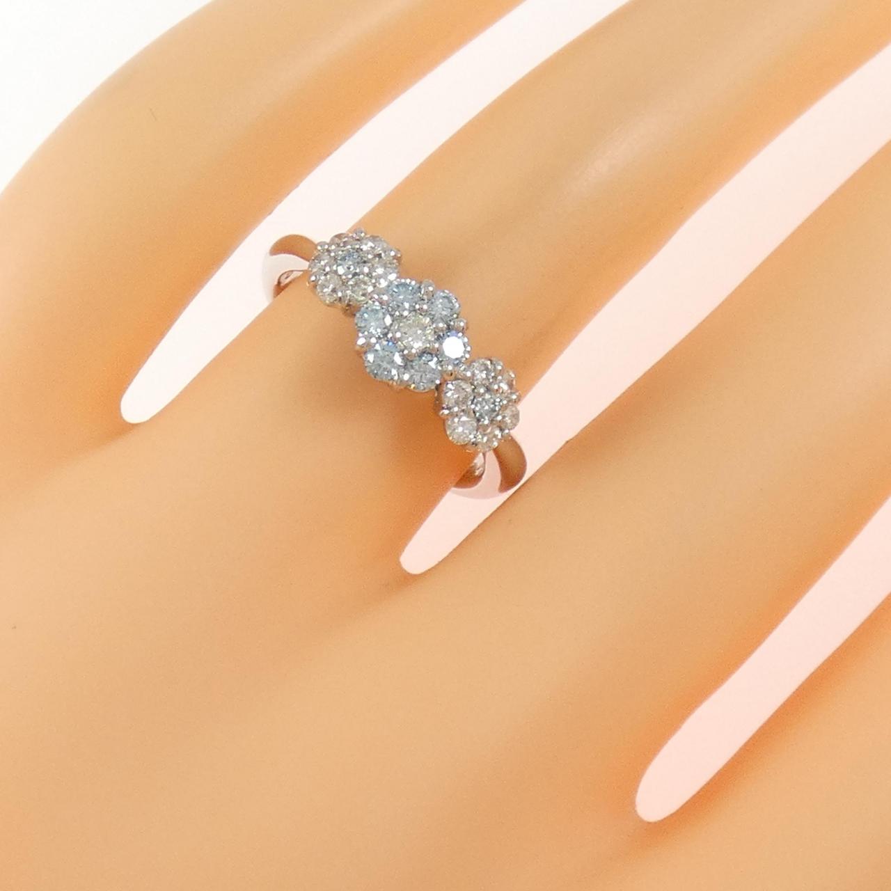 PT900 フラワー ダイヤモンド リング 0.24CT