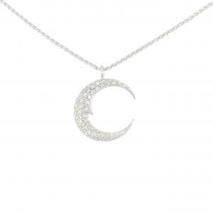 K18WG/750WG ムーン ダイヤモンド ネックレス 0.65CT