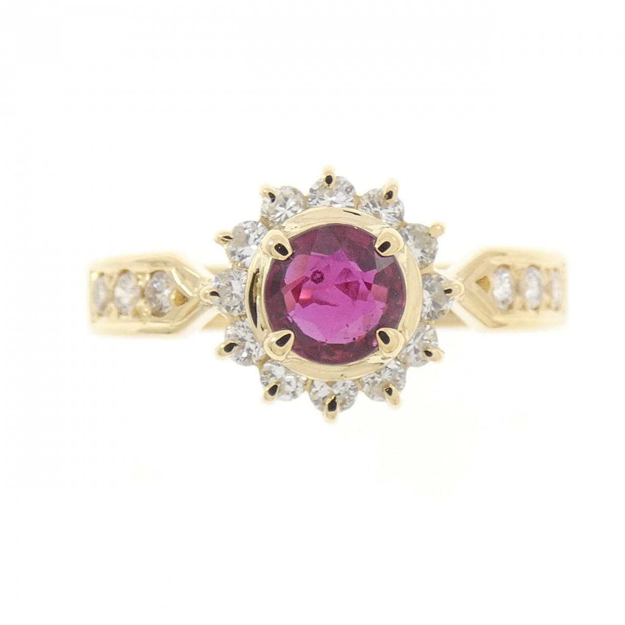 K18YG ルビー リング 0.41CT