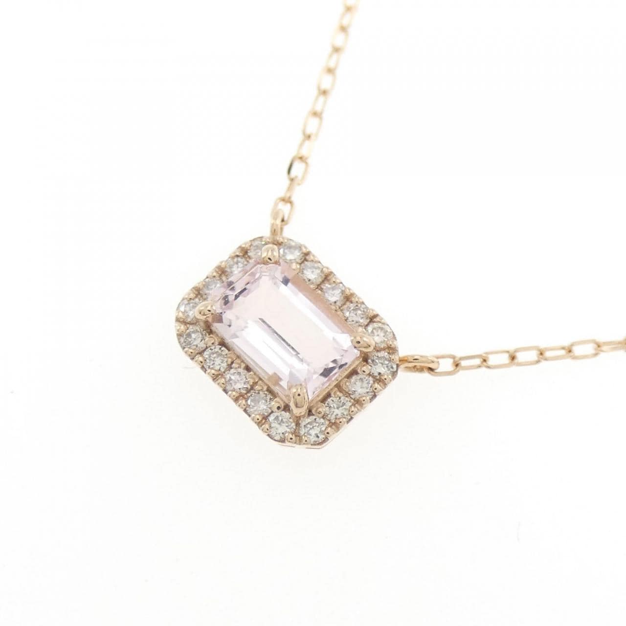 【新品】K18PG モルガナイト ネックレス 0.48CT