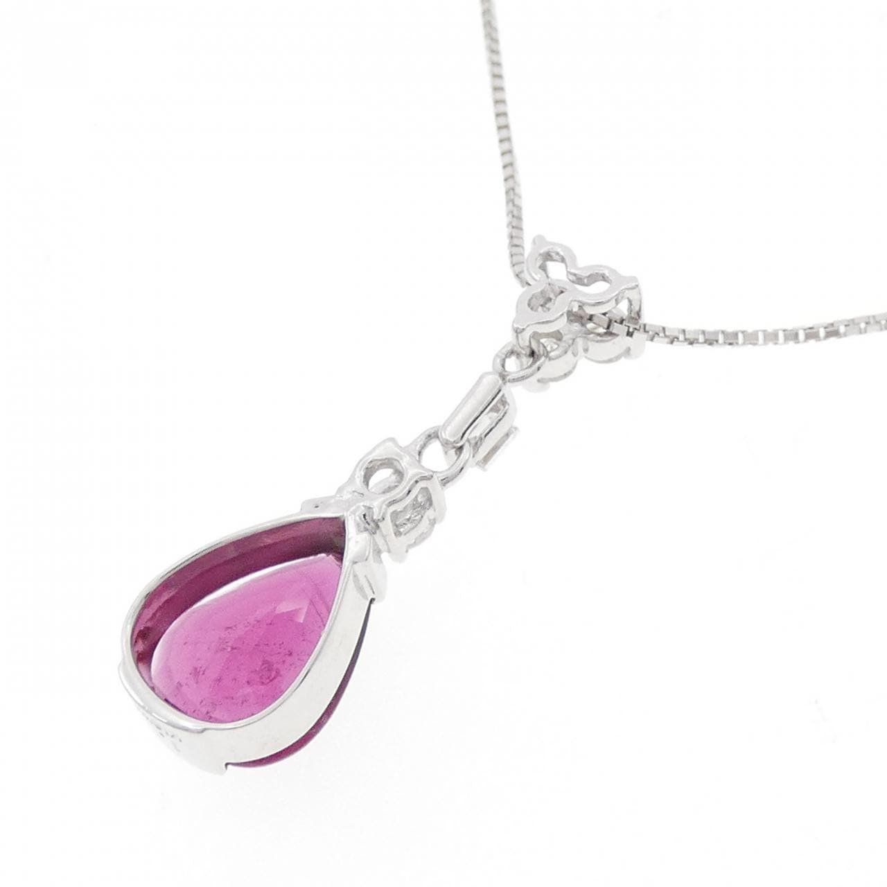 K18WG ルベライトトルマリン ネックレス 1.70CT