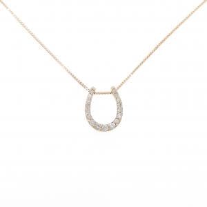 K18PG ホースシュー ダイヤモンド ネックレス 0.20CT