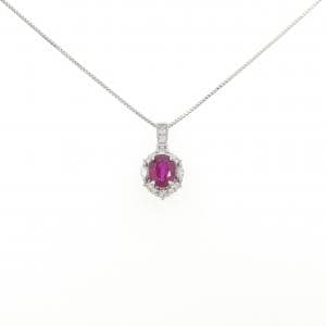 PT900/PT850 ルビー ネックレス 1.057CT